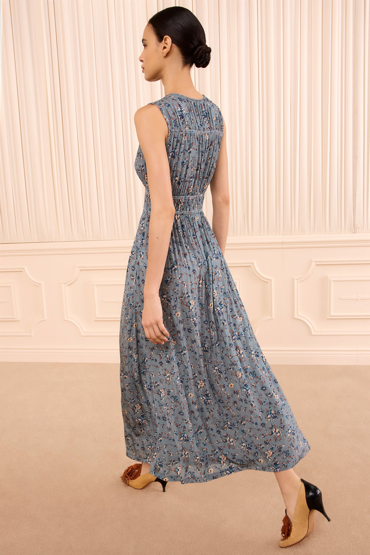 Ulla Johnson Ursula V-Neck Jersey Dress - Celeste Floral