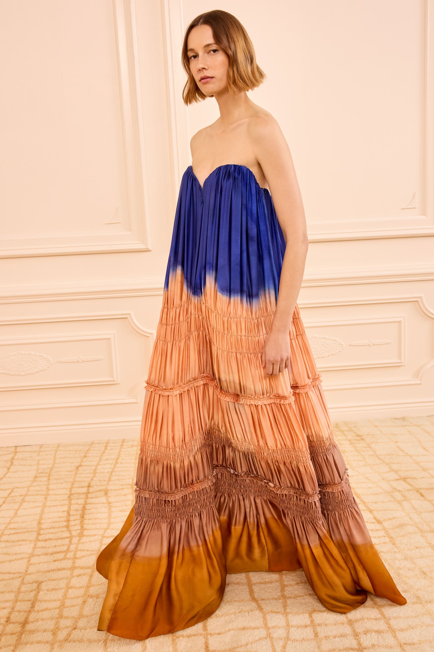 Veil Strapless Silk Gown - Moontide