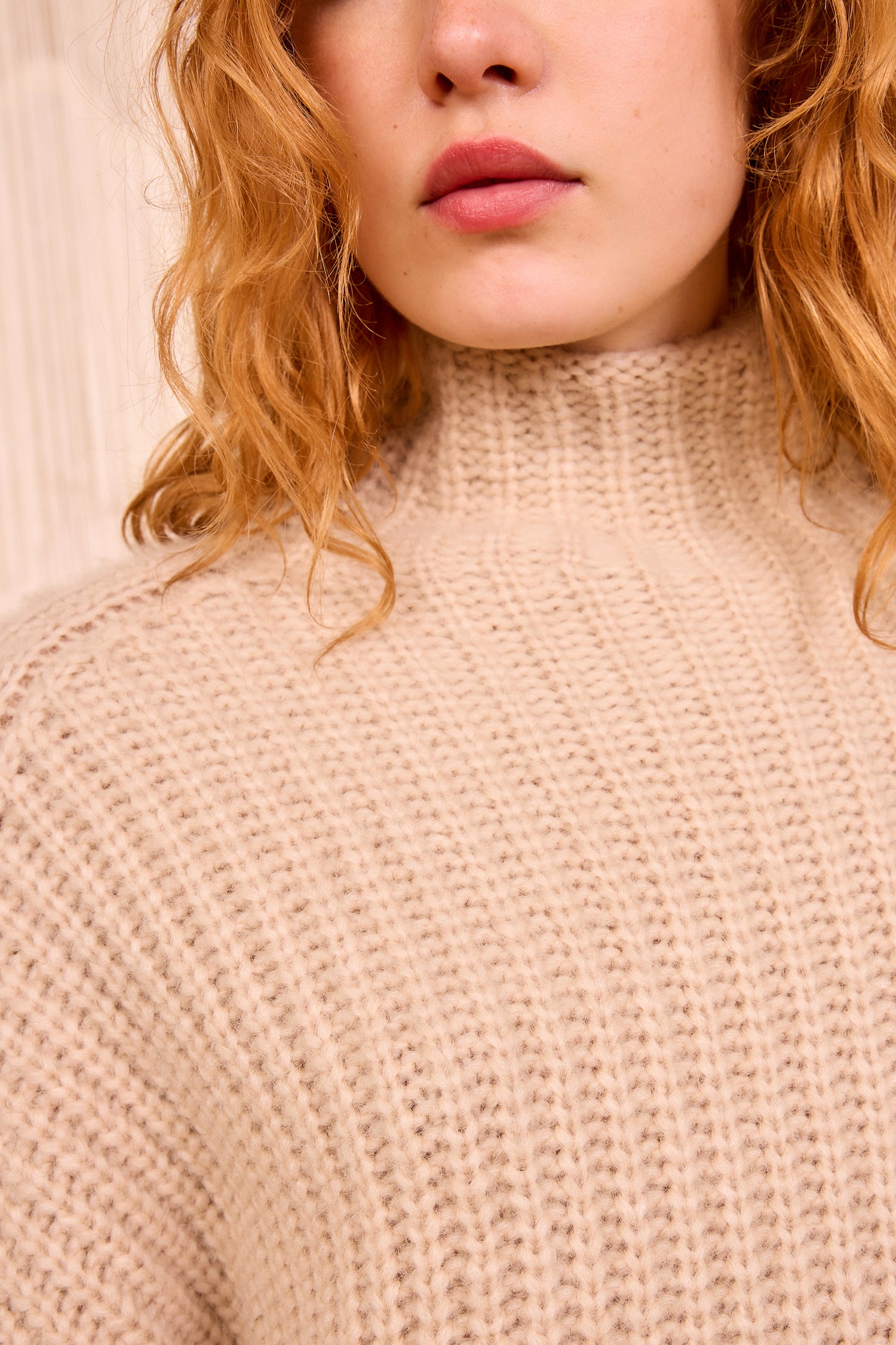 Veron Alpaca Knit Turtleneck - Dune