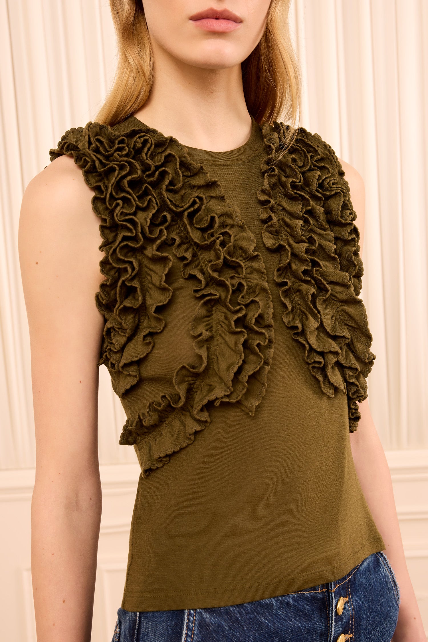 Vesna Sleeveless Jersey Top - Loden