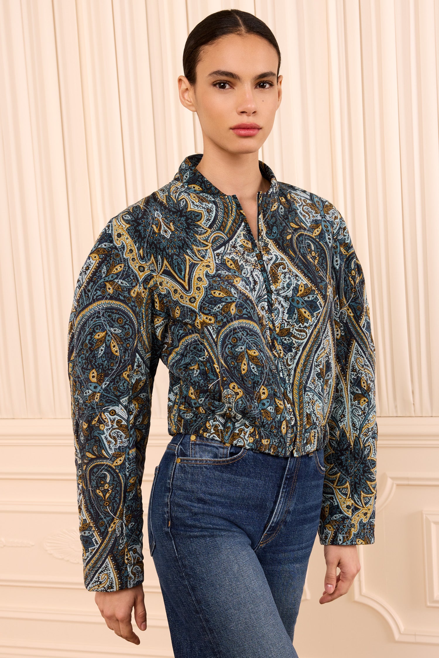 Yara Silk Jacket - Prussian