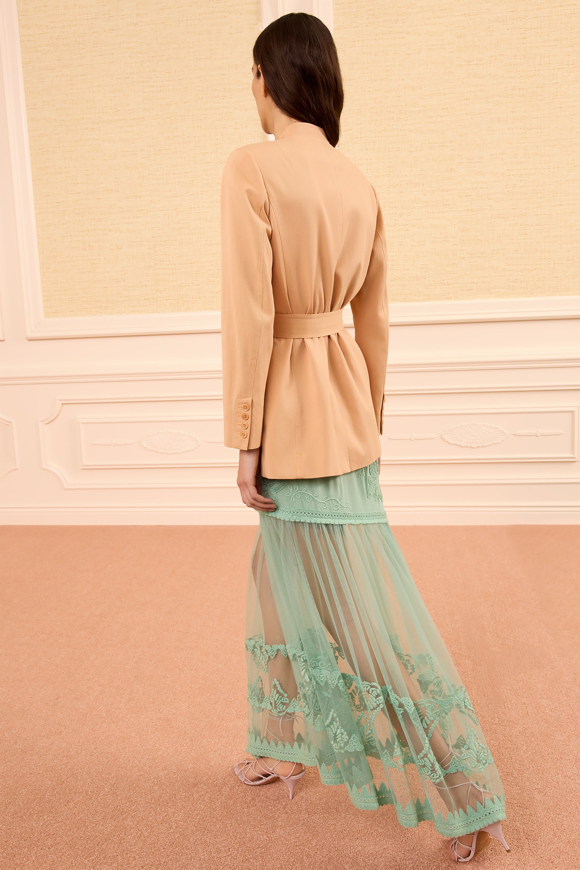 Zehra Draped Blazer - Fawn