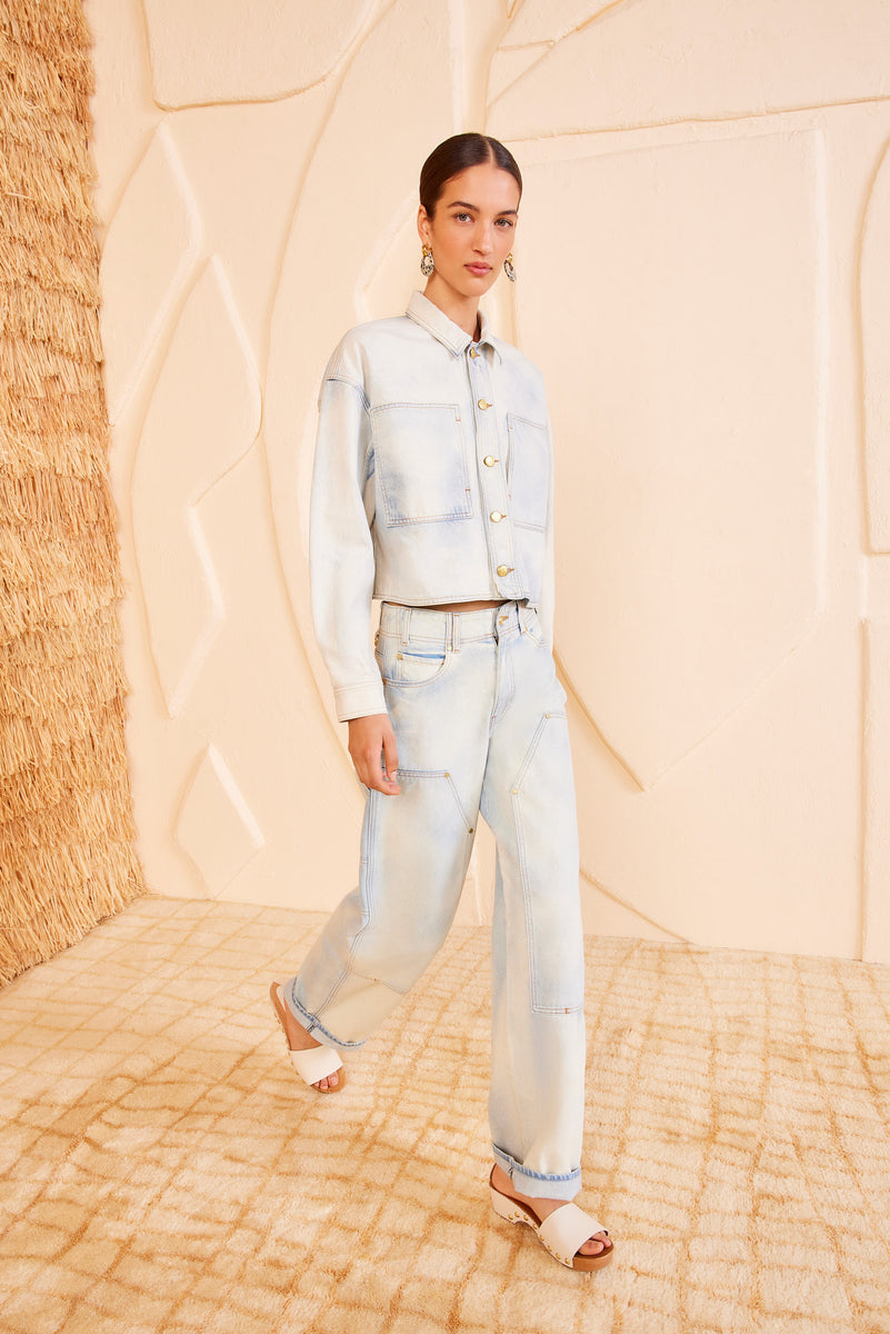 The Olympia Jean - Cielo Light Wash Mid-Rise Wide Leg Denim
