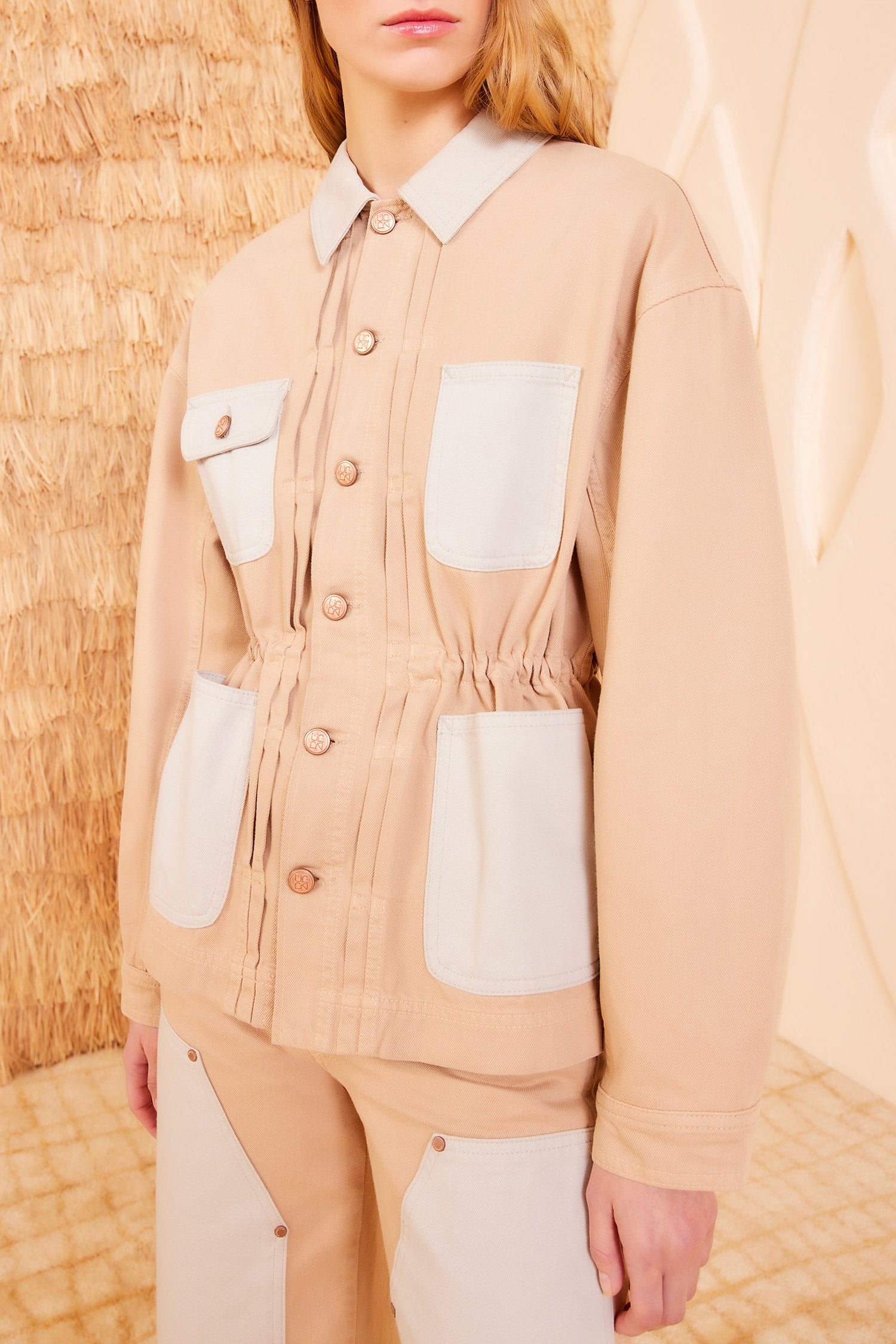 Ulla Johnson The Dylan Jacket - Limestone Patchwork