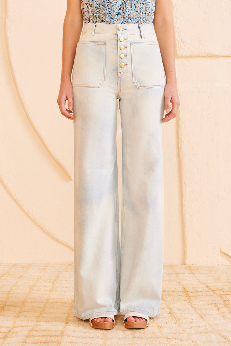 The Gwynne Jean - Cielo Light Wash High-Rise Wide Leg Denim