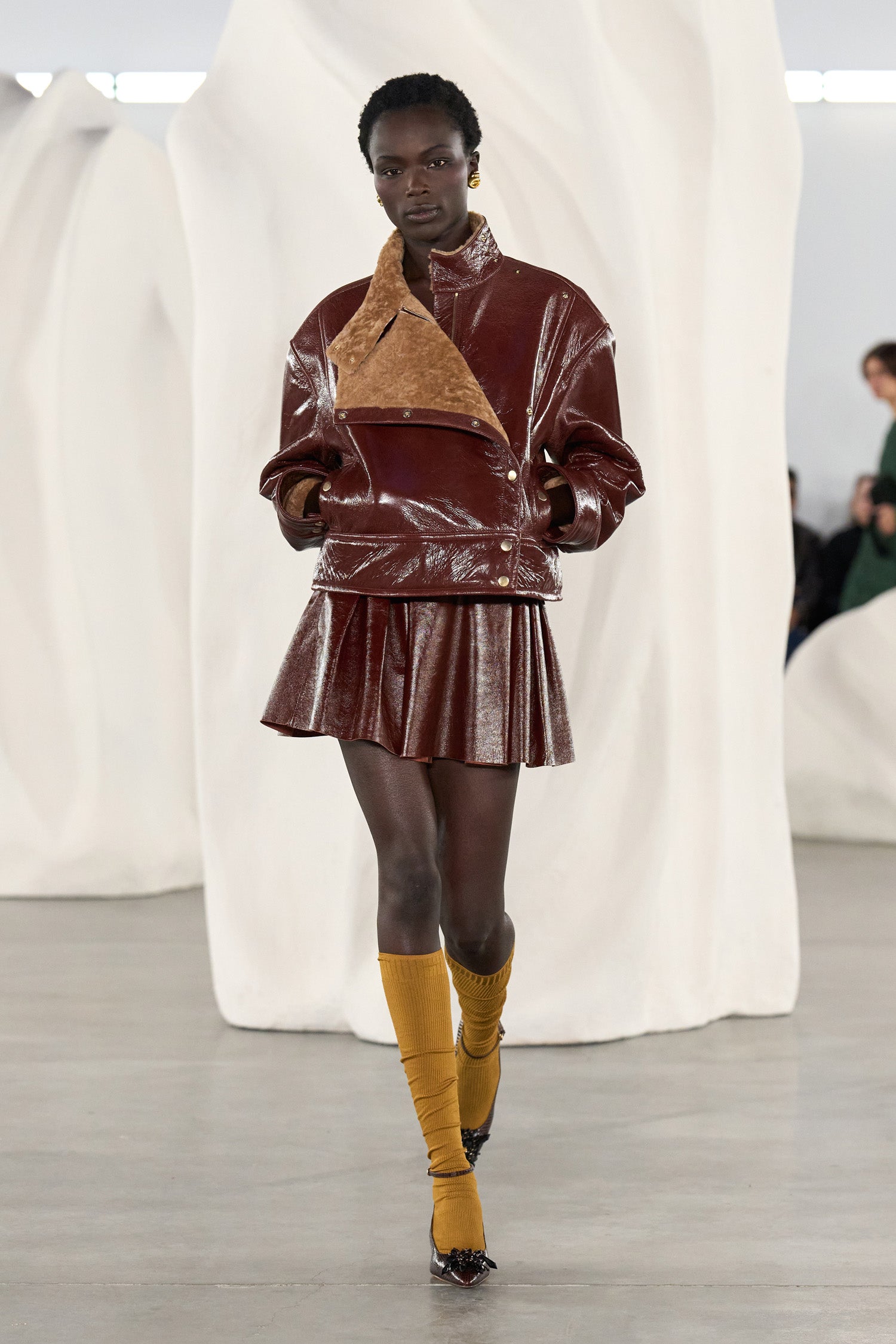 Sophie Leather Mini Skirt - Cognac