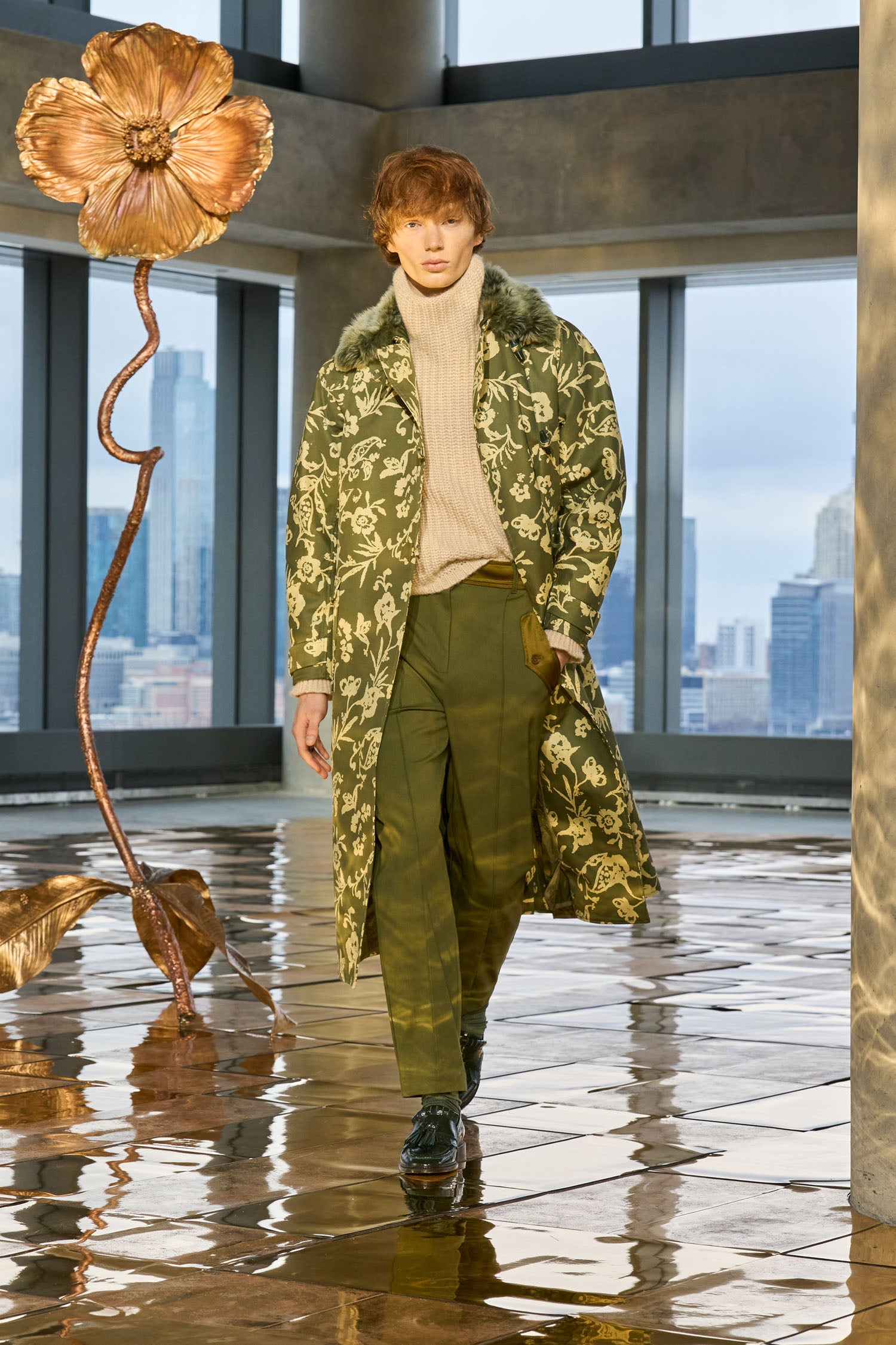 Sigrid Trench Coat with Removeable Collar - Viridescent
