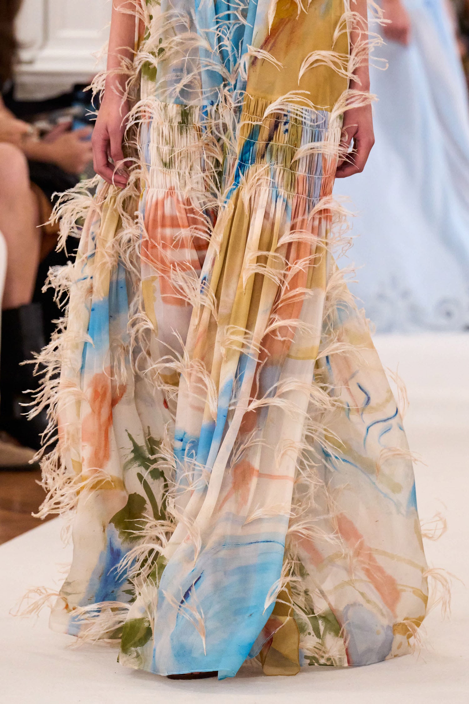 Gossamer Gown with Feather Embroidery - Western Dream