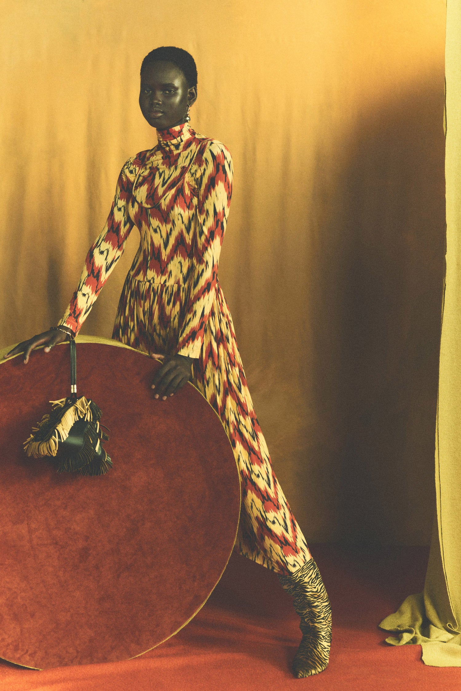Idalia Fitted Long Dress - Carnelian