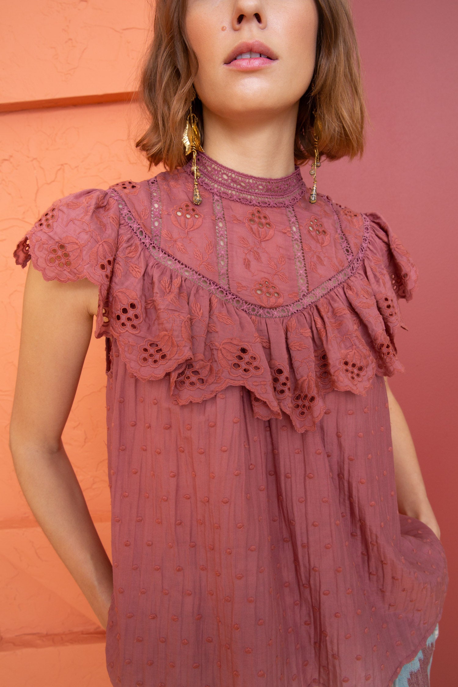 Ulla Johnson Delaine Top - Rosewood