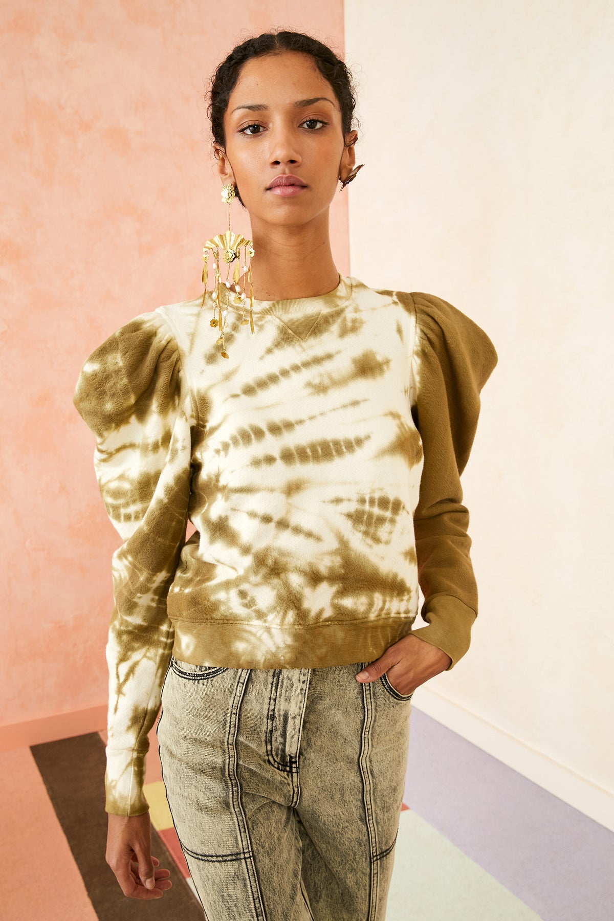 Harlan Pullover - Olive Tie Dye