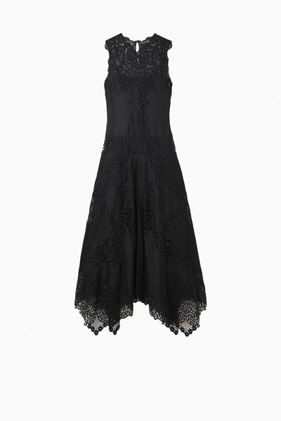 Arlette Sleeveless Handkerchief Dress - Noir - Ulla Johnson