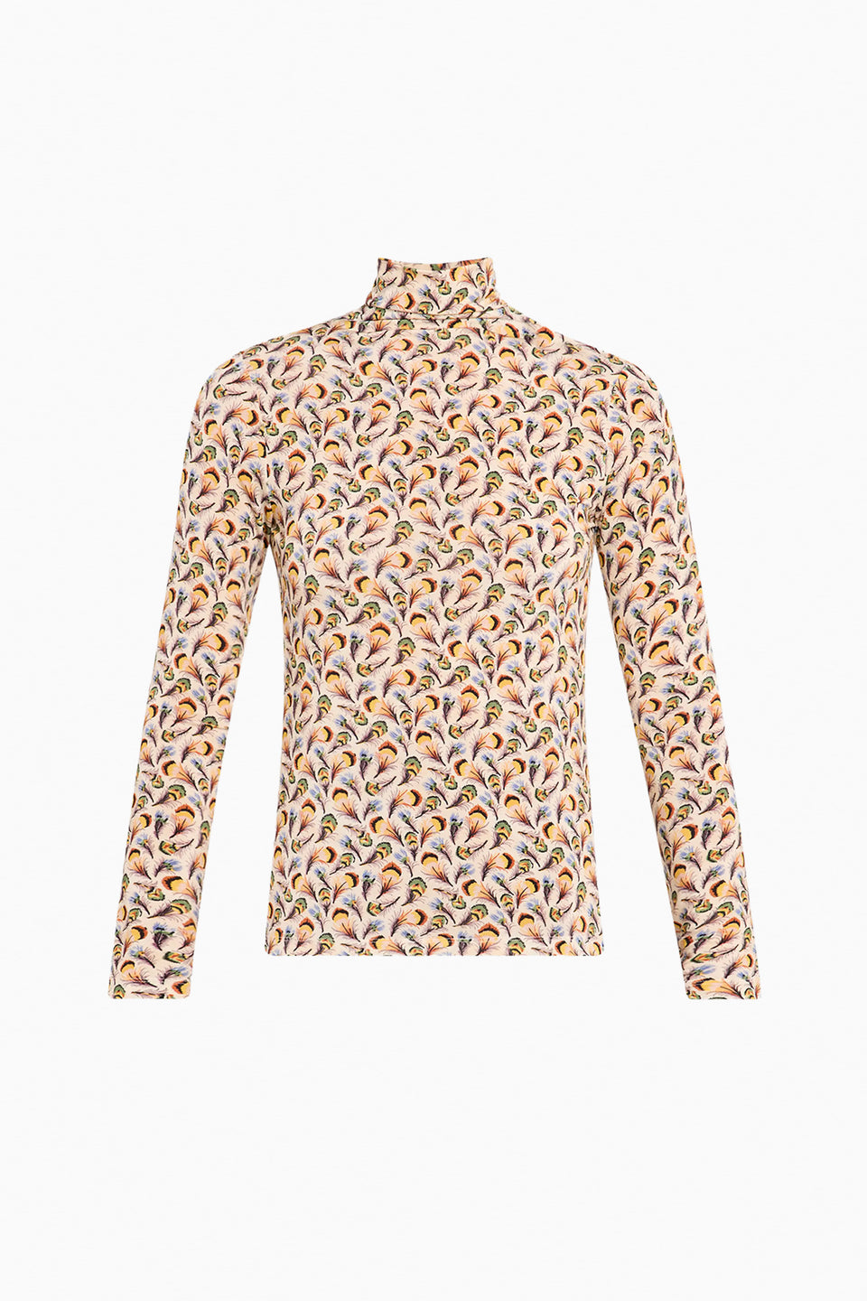 Aurelia Jersey Long Sleeve Turtleneck Top - Swan