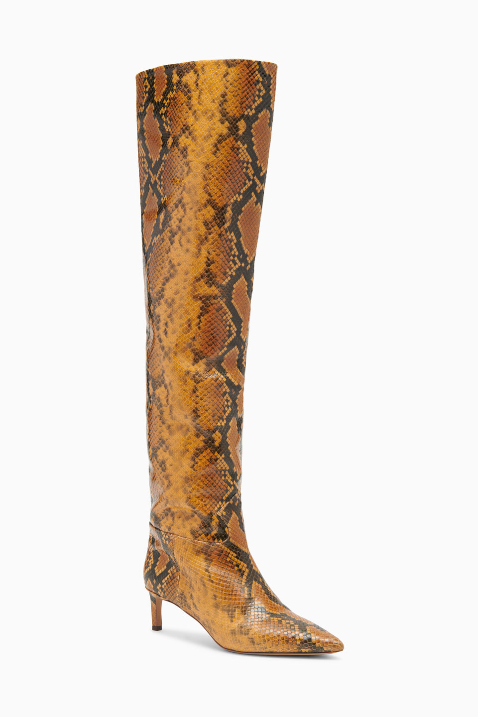 Carolina Mid Heel Boot - Amber Python