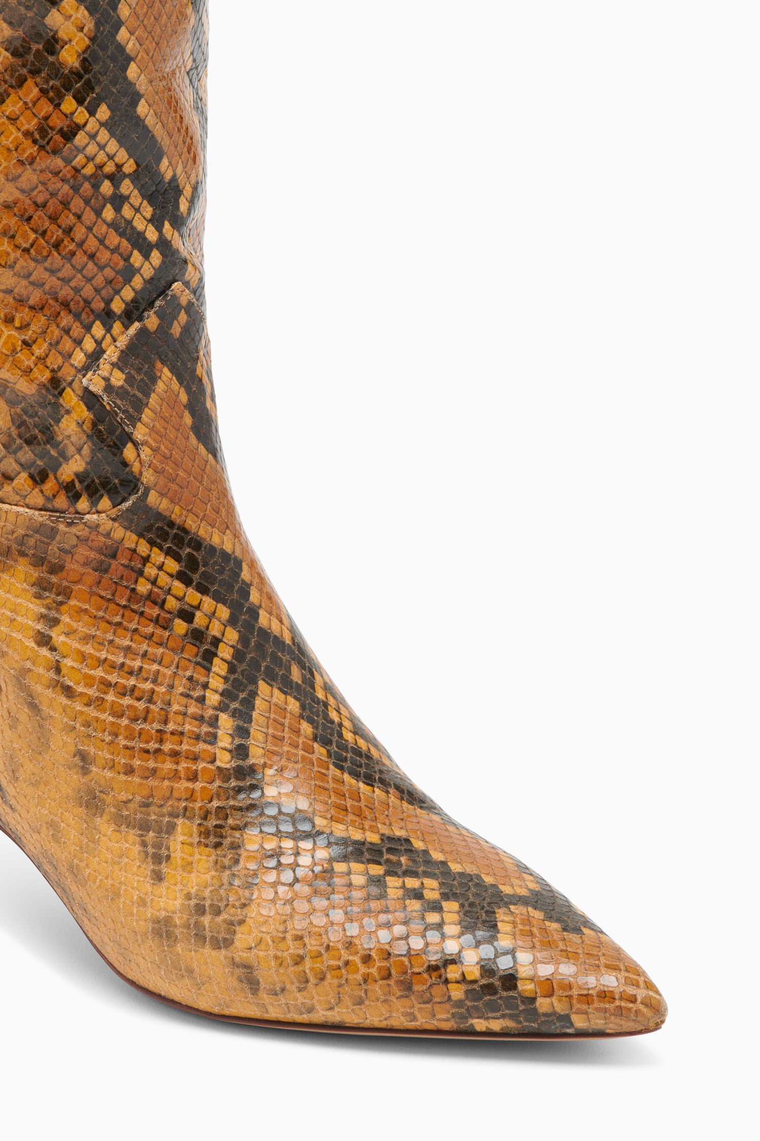 Carolina Mid Heel Boot - Amber Python