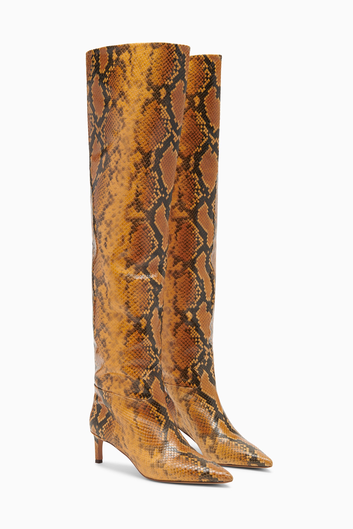 Carolina Mid Heel Boot - Amber Python