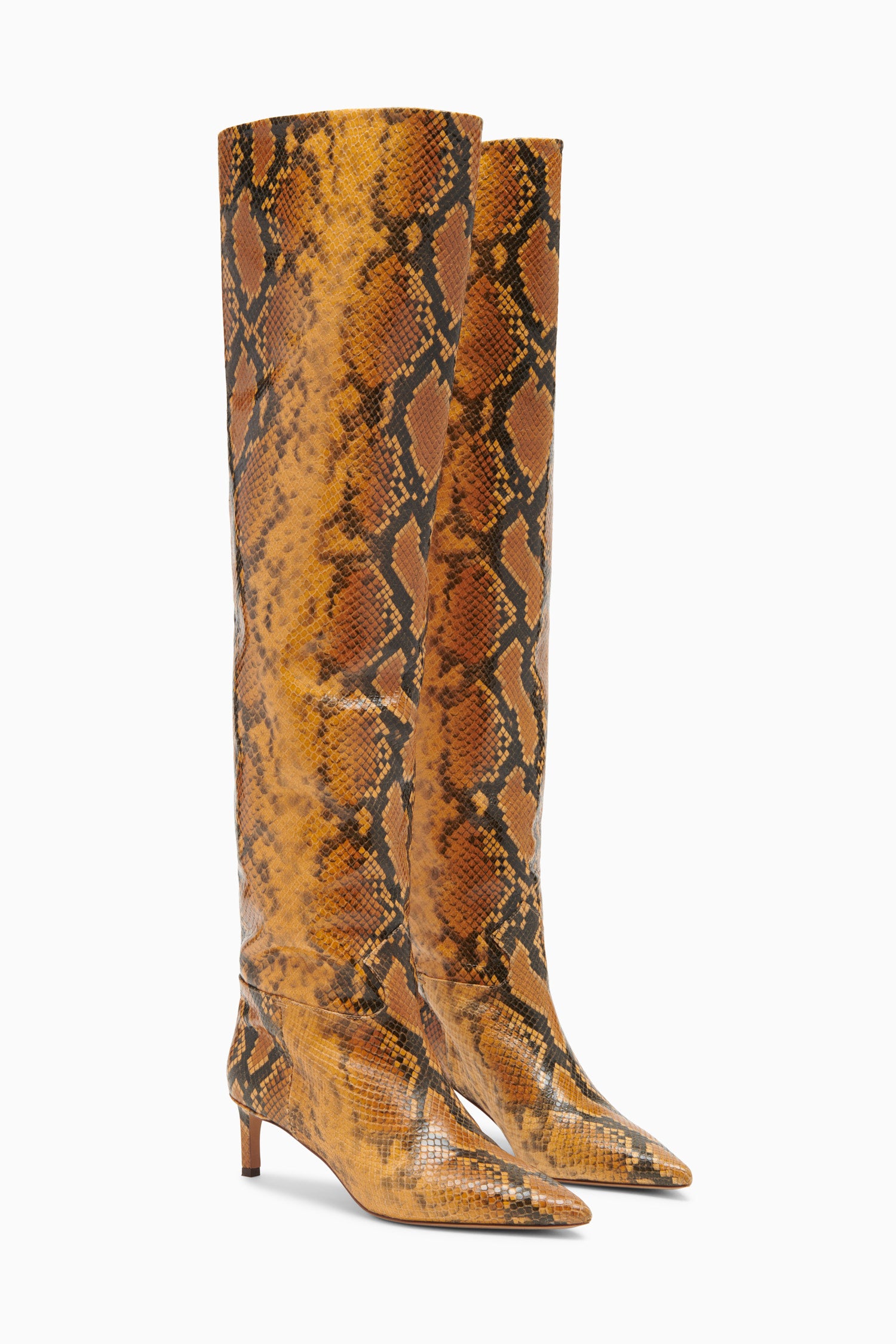 Ulla Johnson Carolina Mid Heel Boot - Amber Python