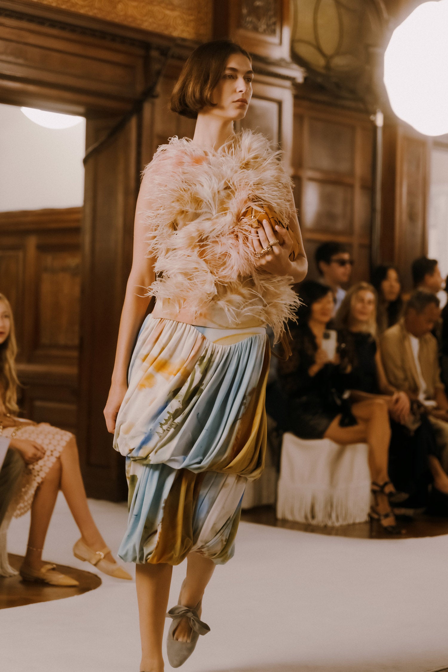 Divina Top with Feather Embroidery - Western Dream