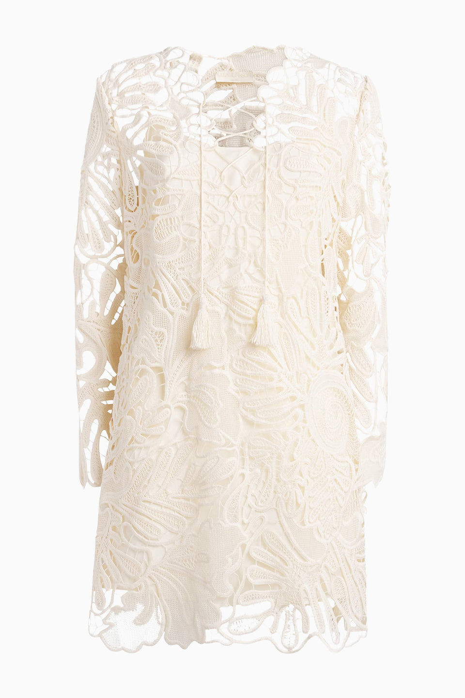 Dita Corded Lace Mini Dress - Chalk
