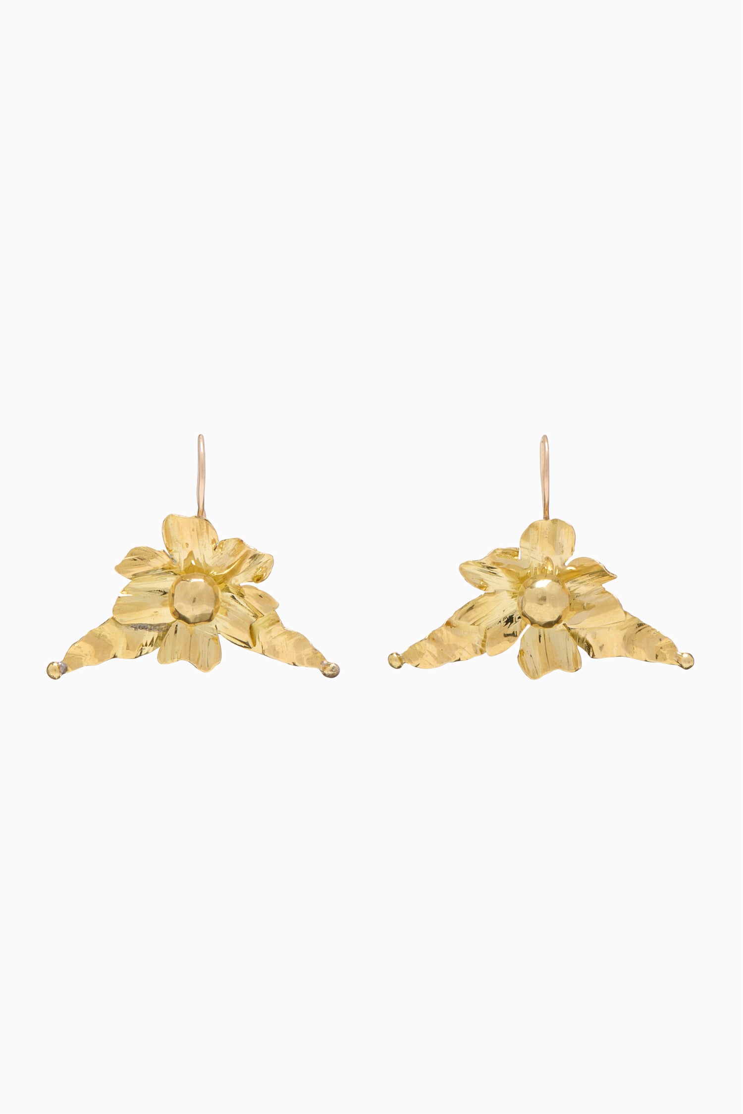 Gaia Flower Stud Earring - Brass