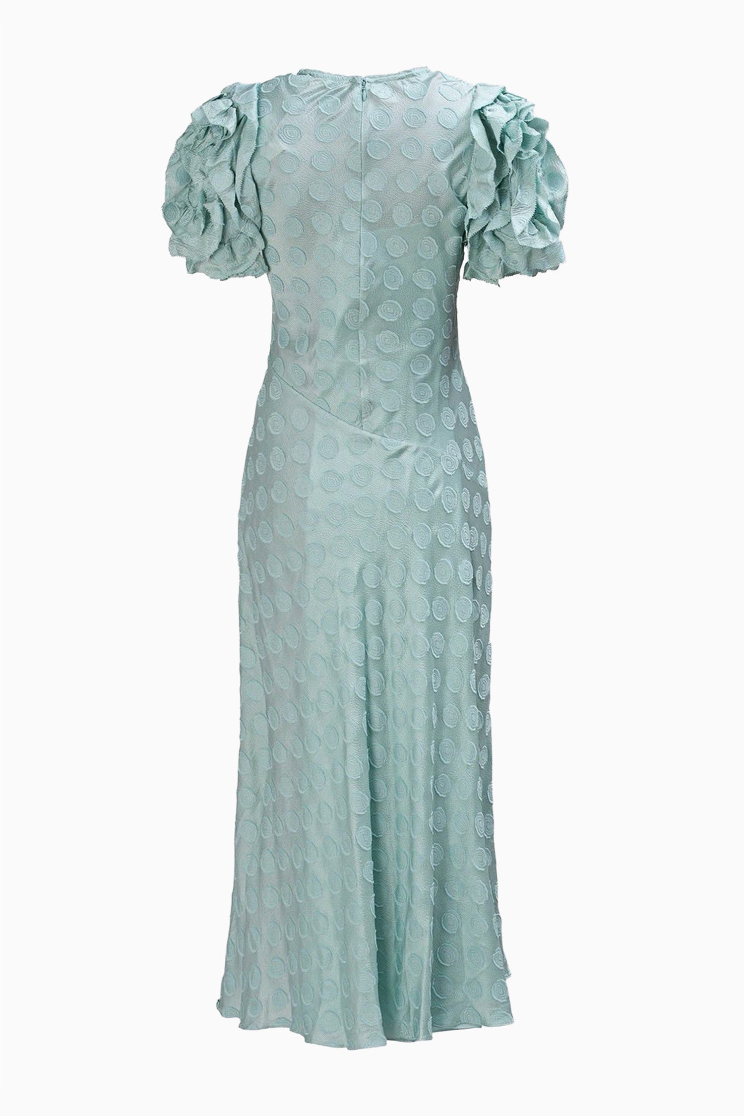 Ulla Johnson Beryl Fil Coupé Jacquard Designer Midi Dress - Back View | Ulla Johnson