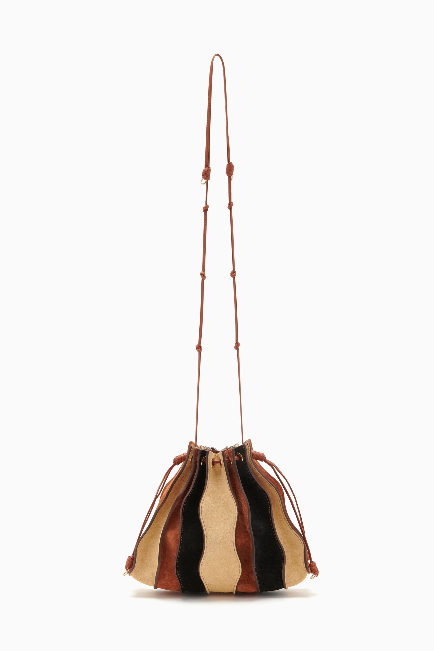 Ulla Johnson Adria Small Pleated Wave Bag - Dune Colorblock
