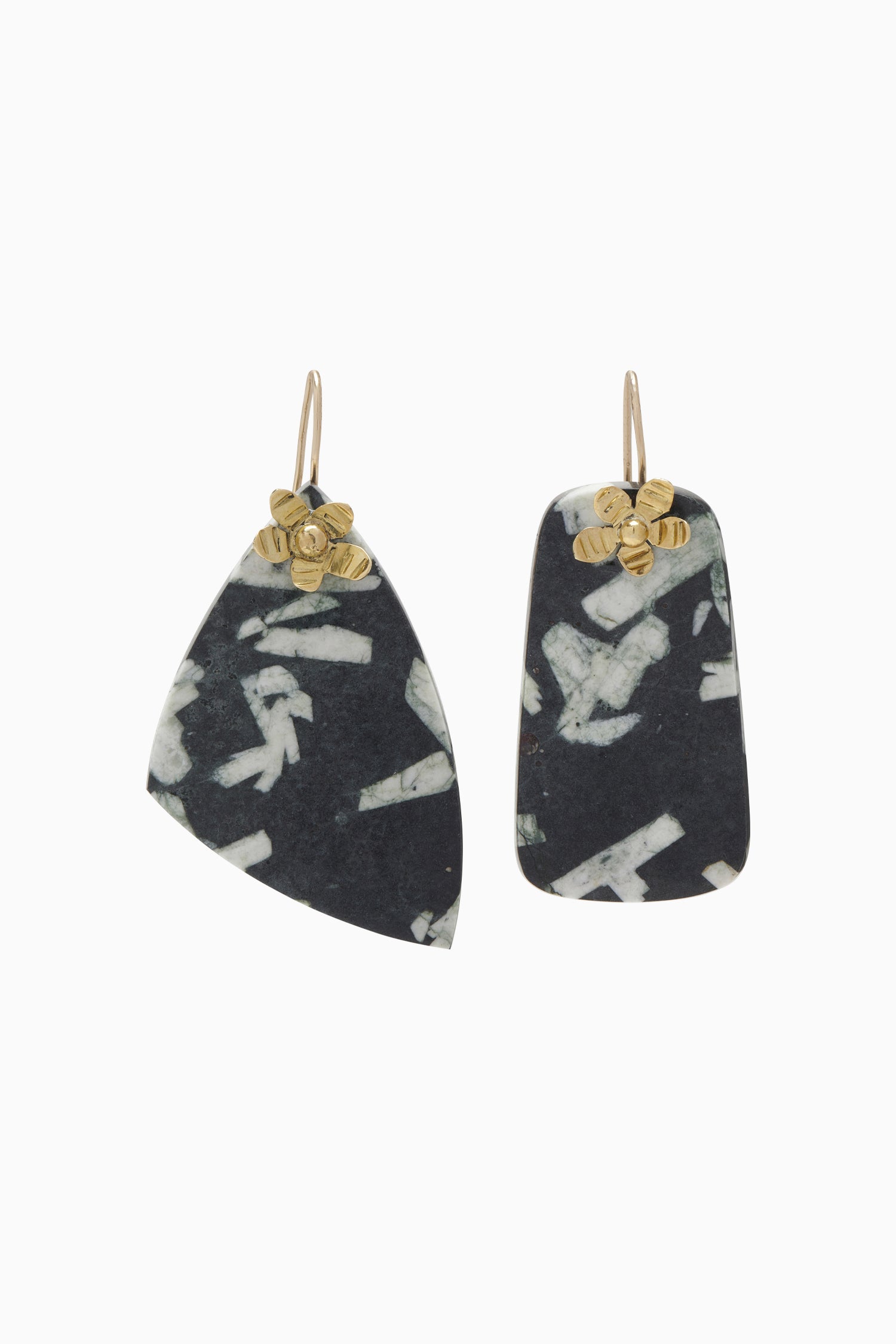 Ulla Johnson Hammered Chain Organic Stone Earring - Chinese Writing Stone