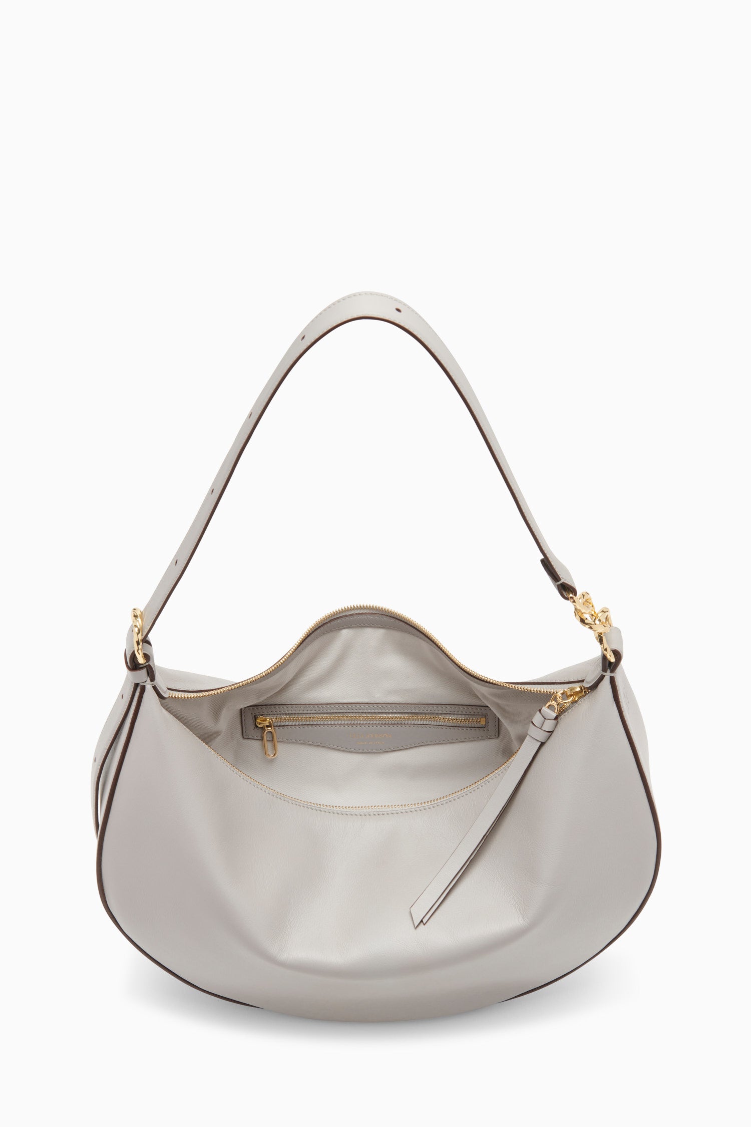 Gray leather hobo bag sale