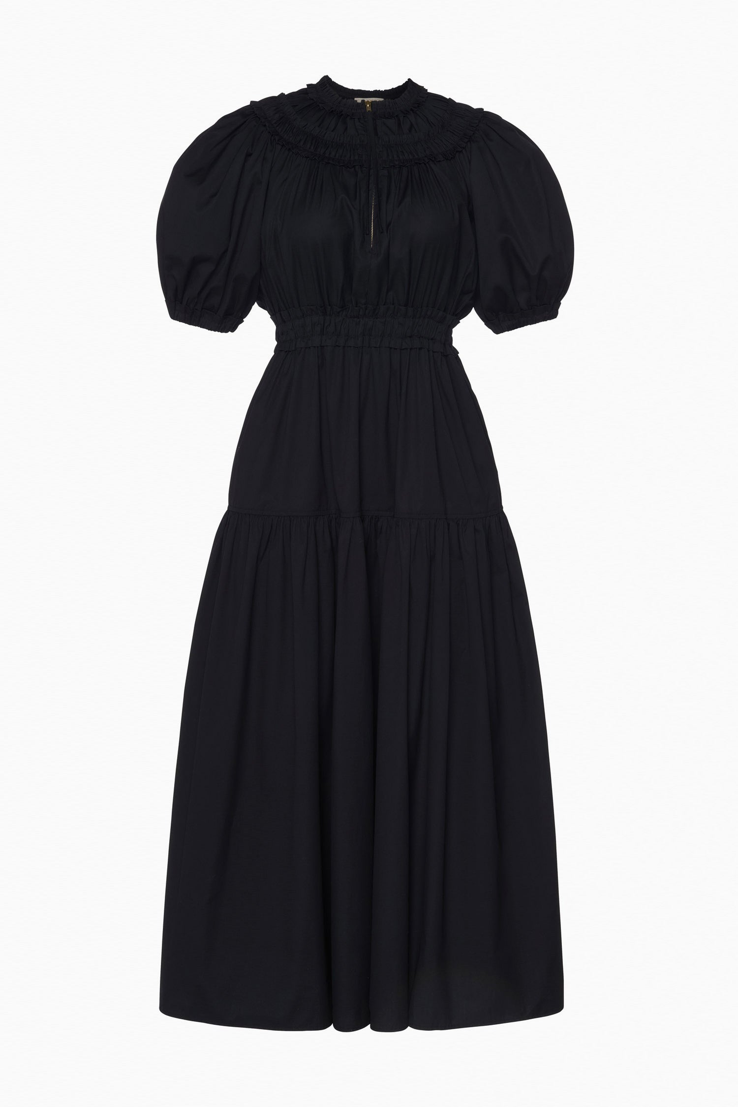 Ulla Johnson Othella Short Sleeve Midi Dress - Noir