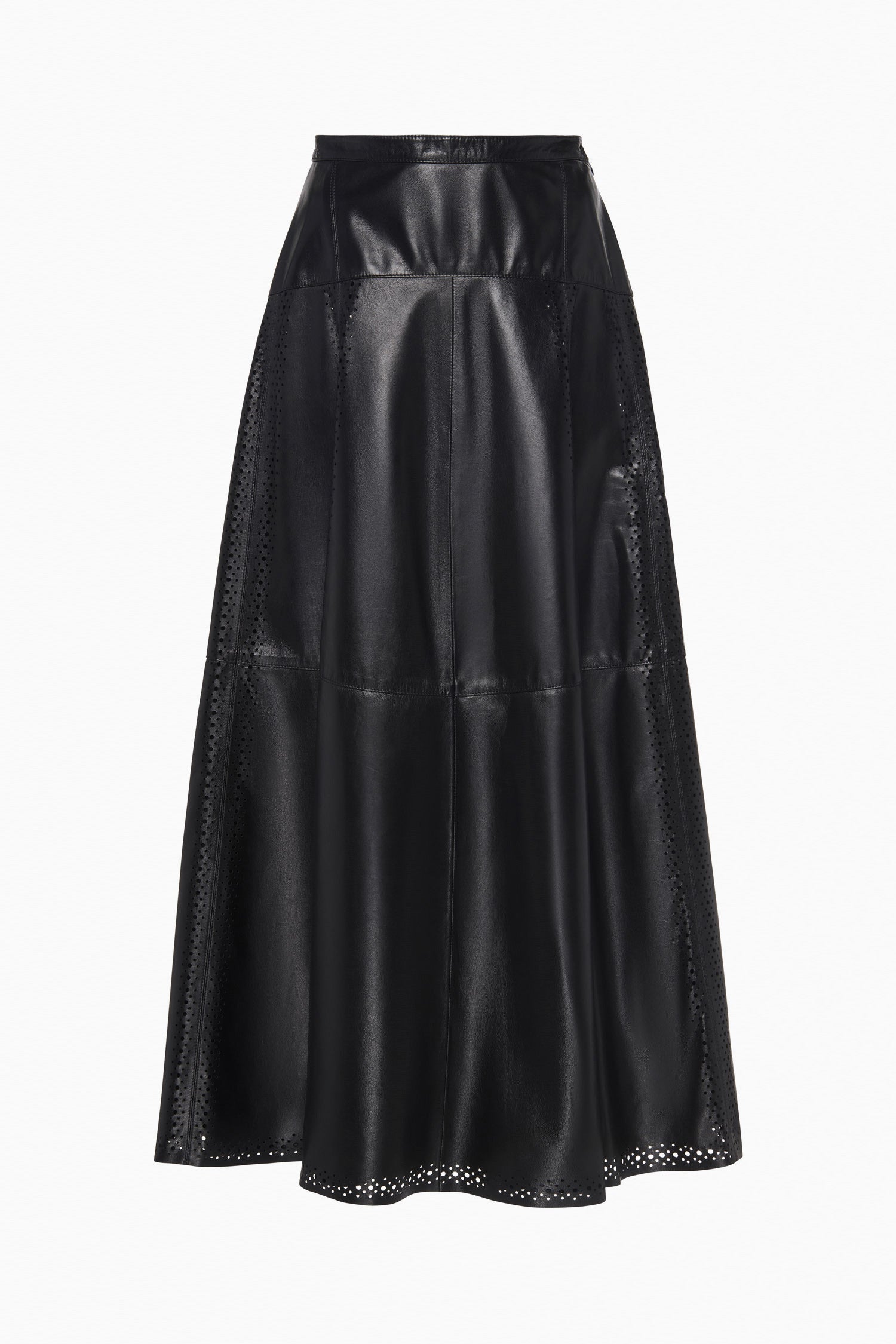 Aninda Leather Midi Skirt - Noir