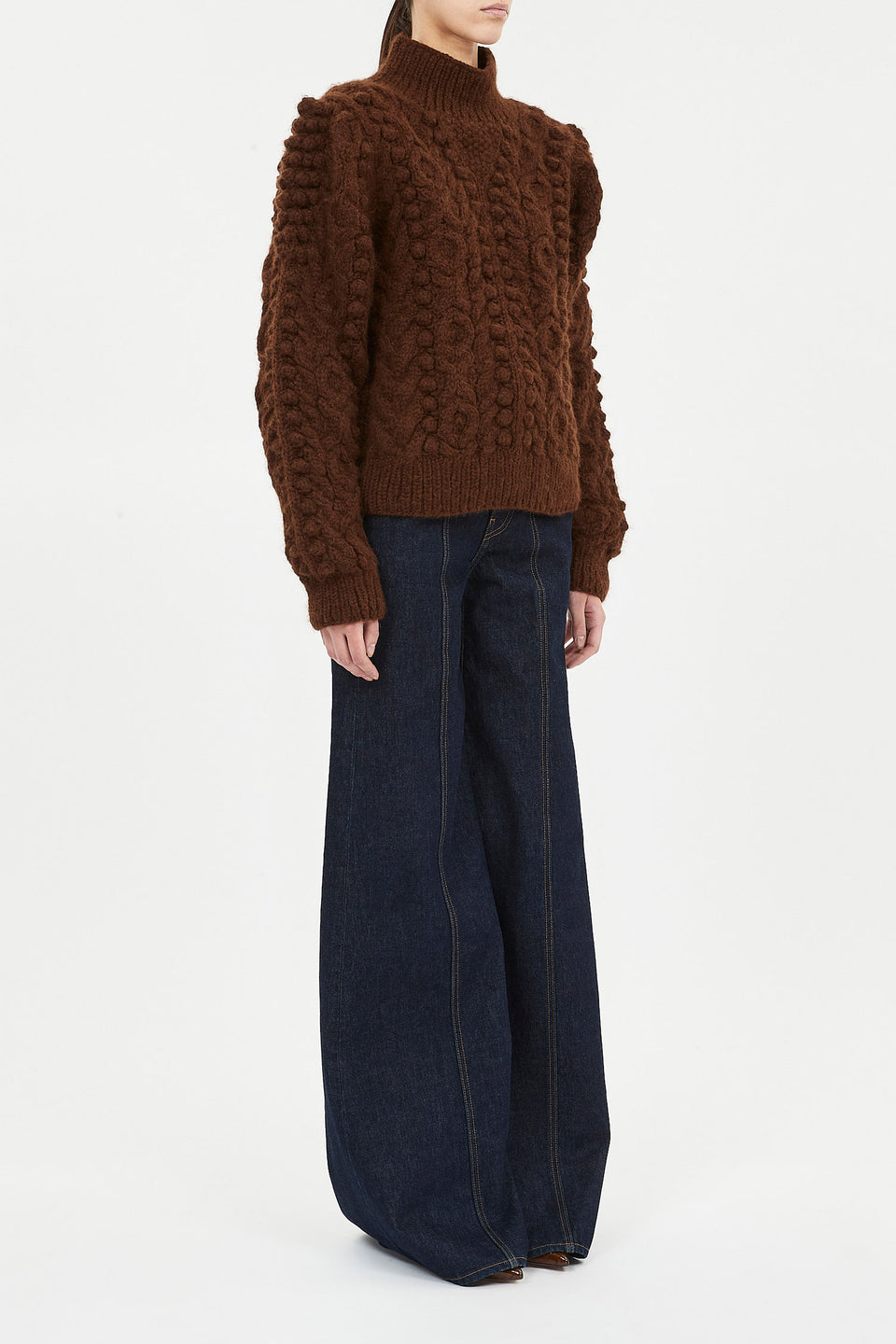 Albia Alpaca Knit Pullover - Mahogany