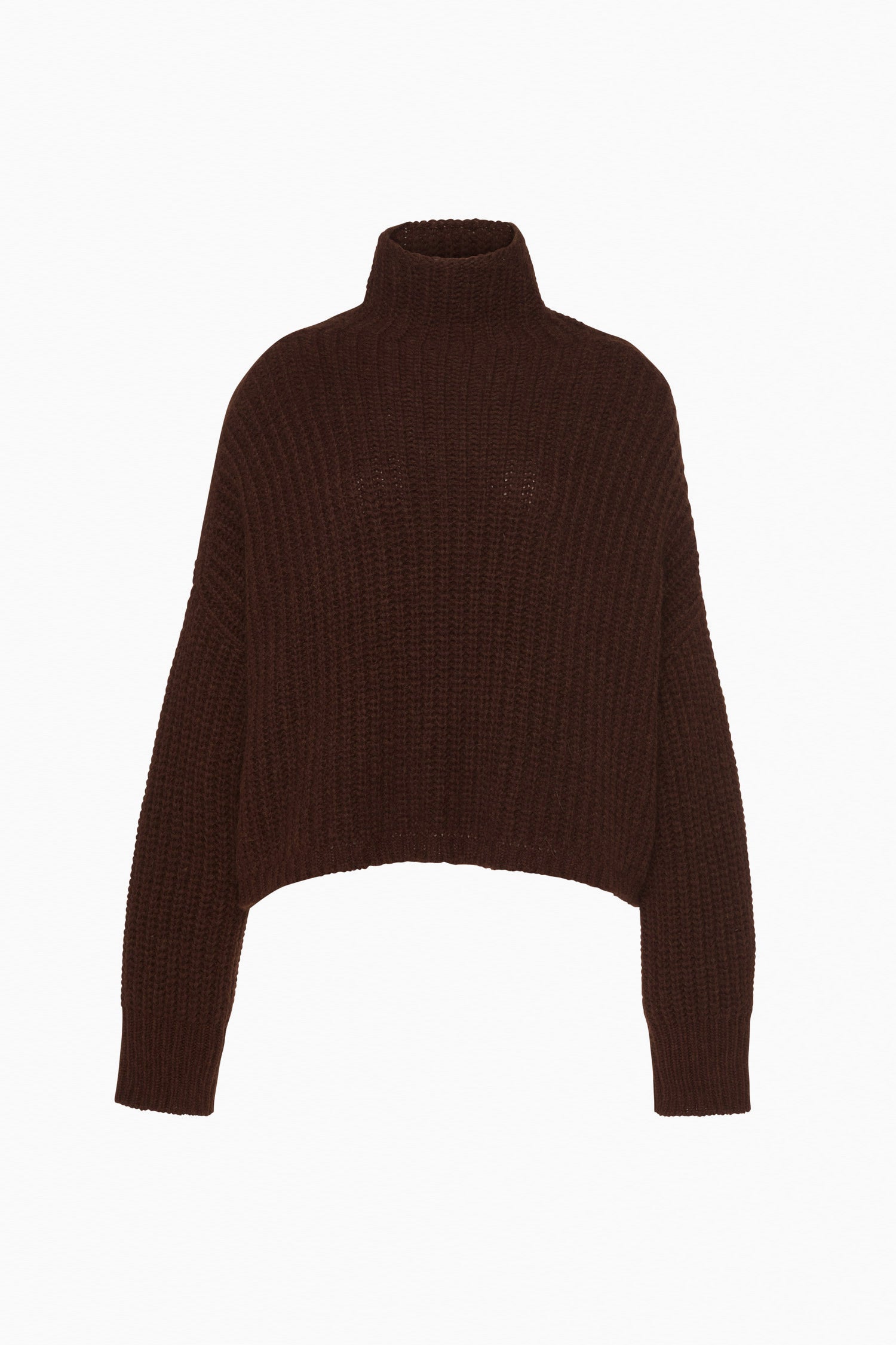 Veron Alpaca Knit Turtleneck - Mahogany