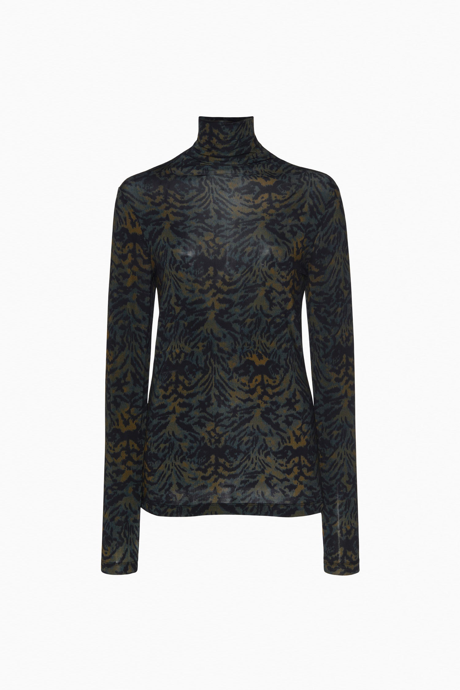 Aurelia Jersey Long Sleeve Turtleneck Top - Desert Jasper