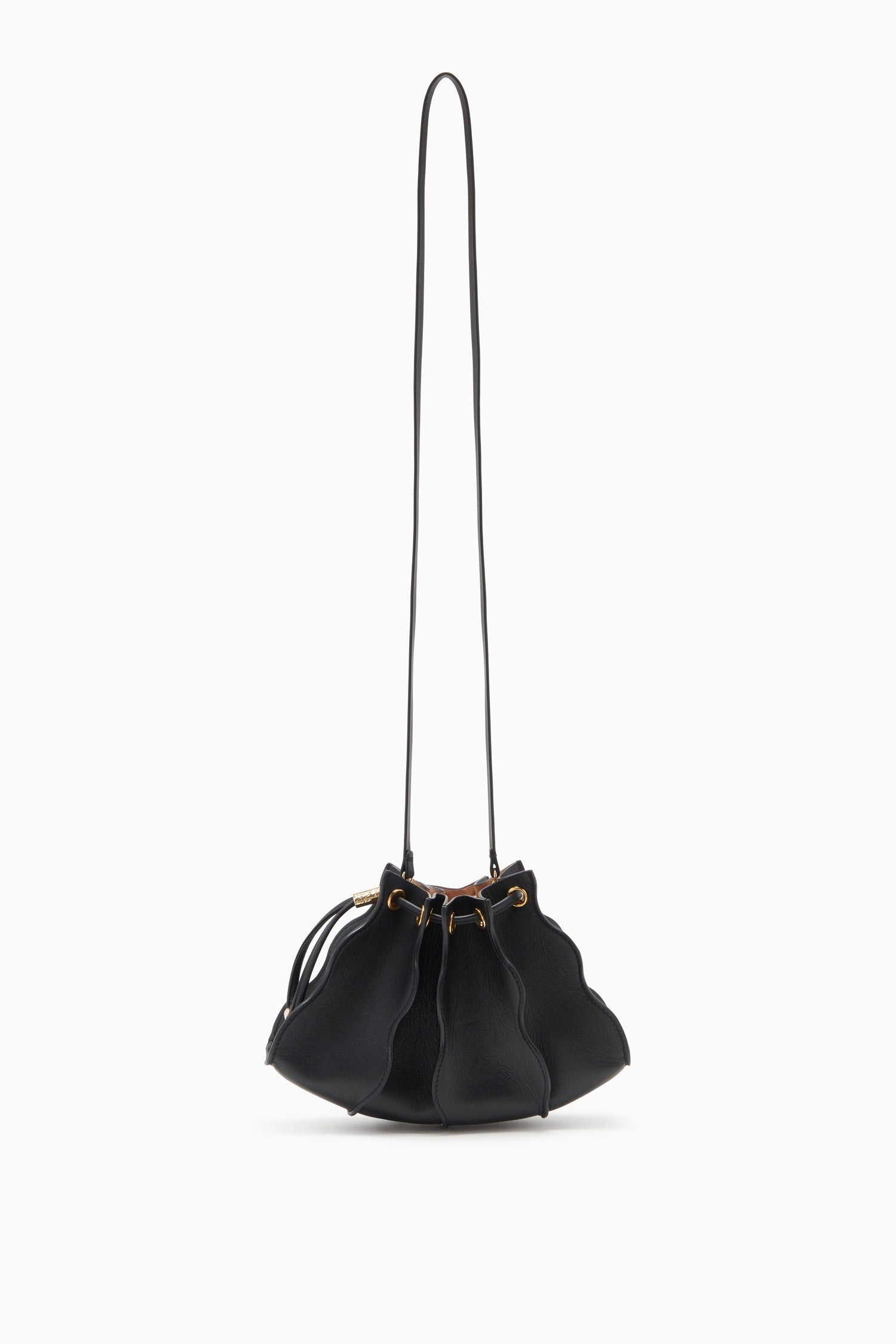 Adria Small Crossbody - Noir Leather Wave Crossbody Bag - Ulla Johnson