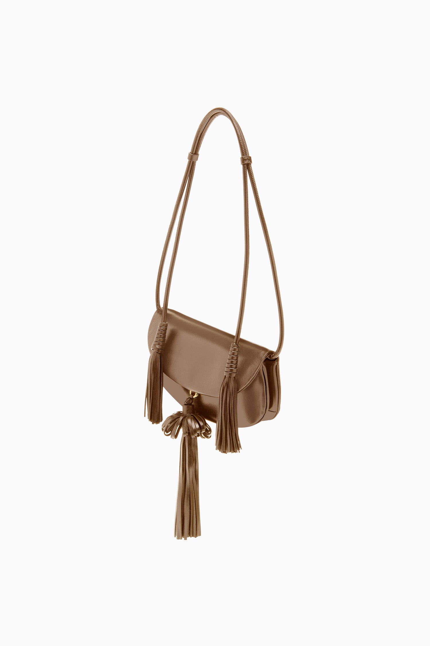 Ulla Johnson Paloma Tassel Flap Bag - Chestnut