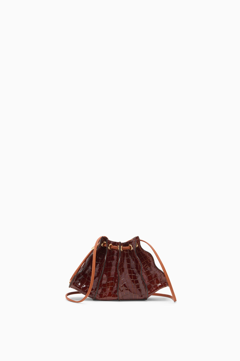 Adria Pleated Wave Mini Crossbody - Chestnut