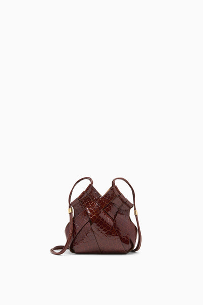 Charlotte Crossbody - Chestnut Handcrafted Croc Embossed Crossbody