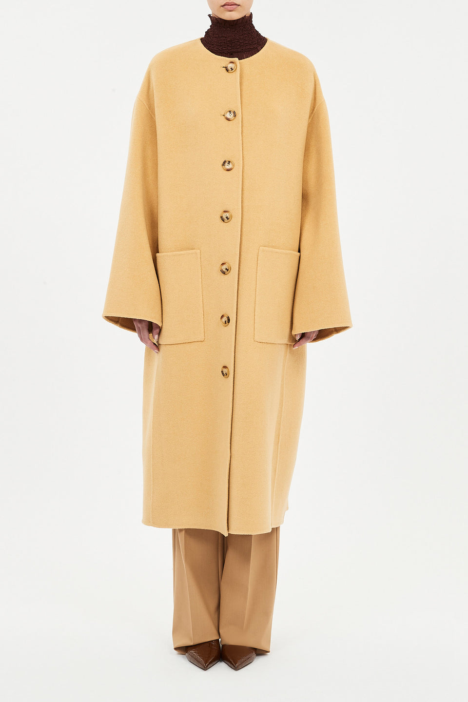 Fernanda Double Faced Wool Oversized Coat - Lotus