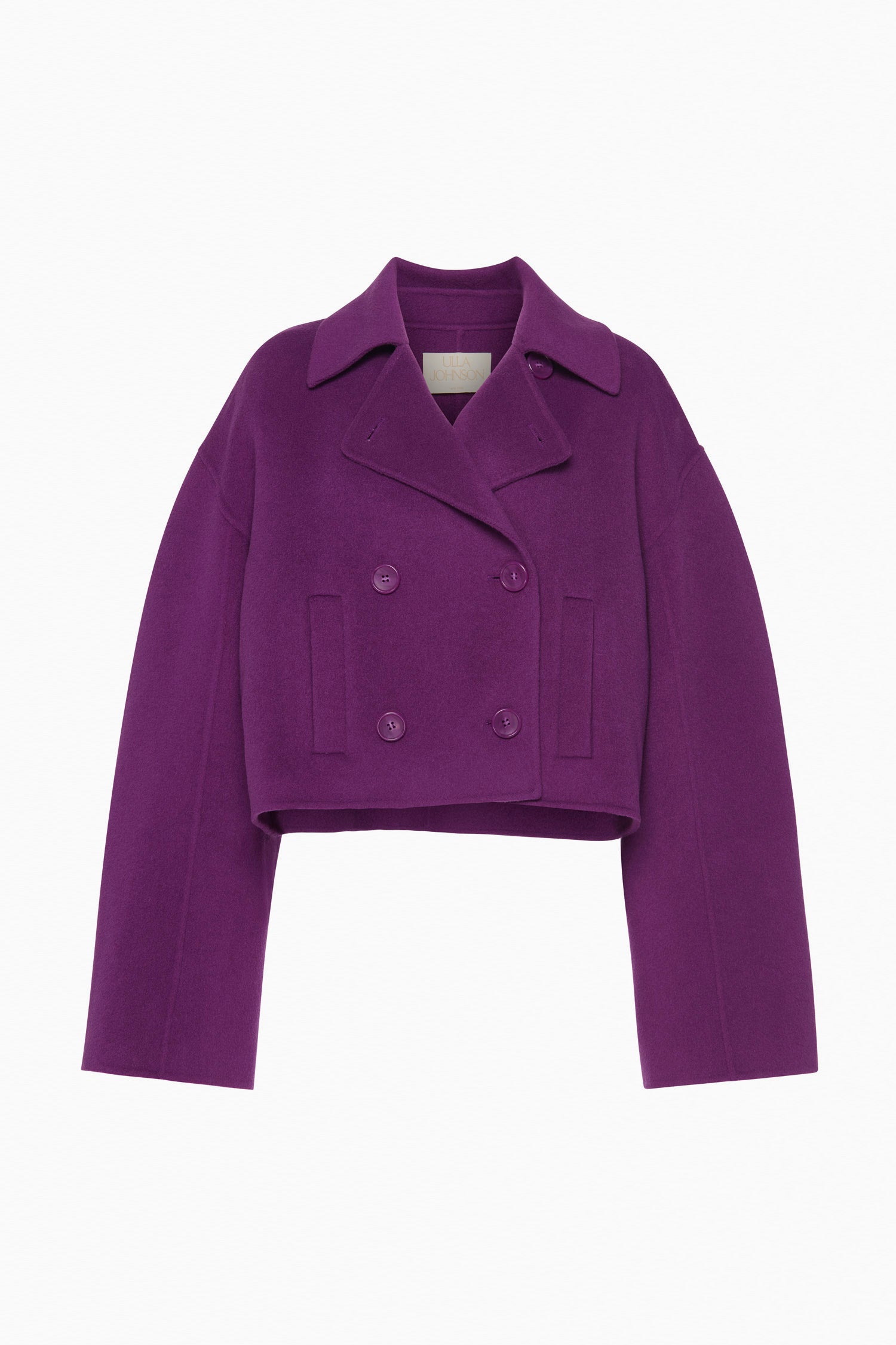 Marta Double Faced Wool Cropped Coat - Thistle