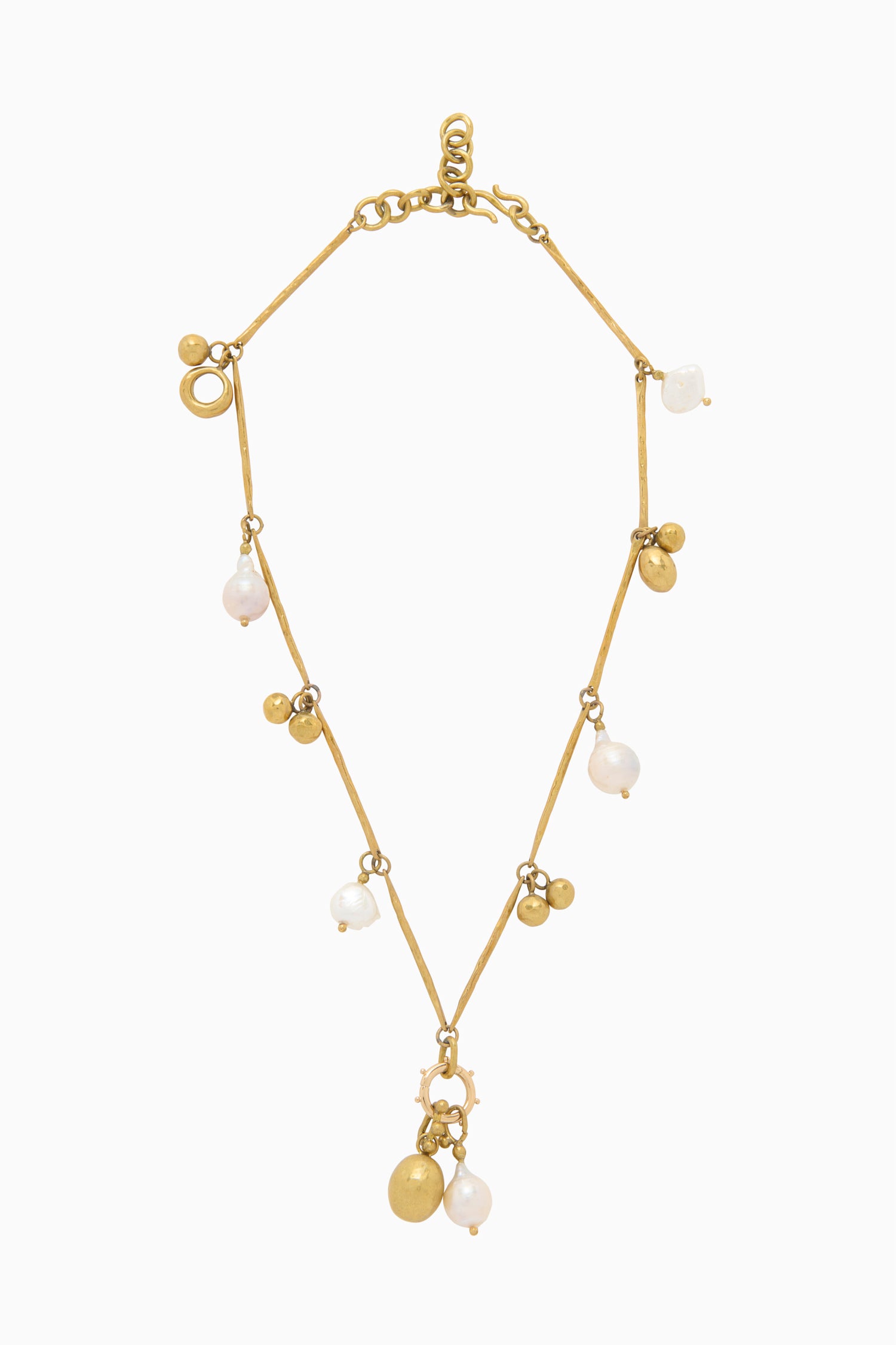Alora Multi Charm Necklace Pearl Multi White Brass Pearl