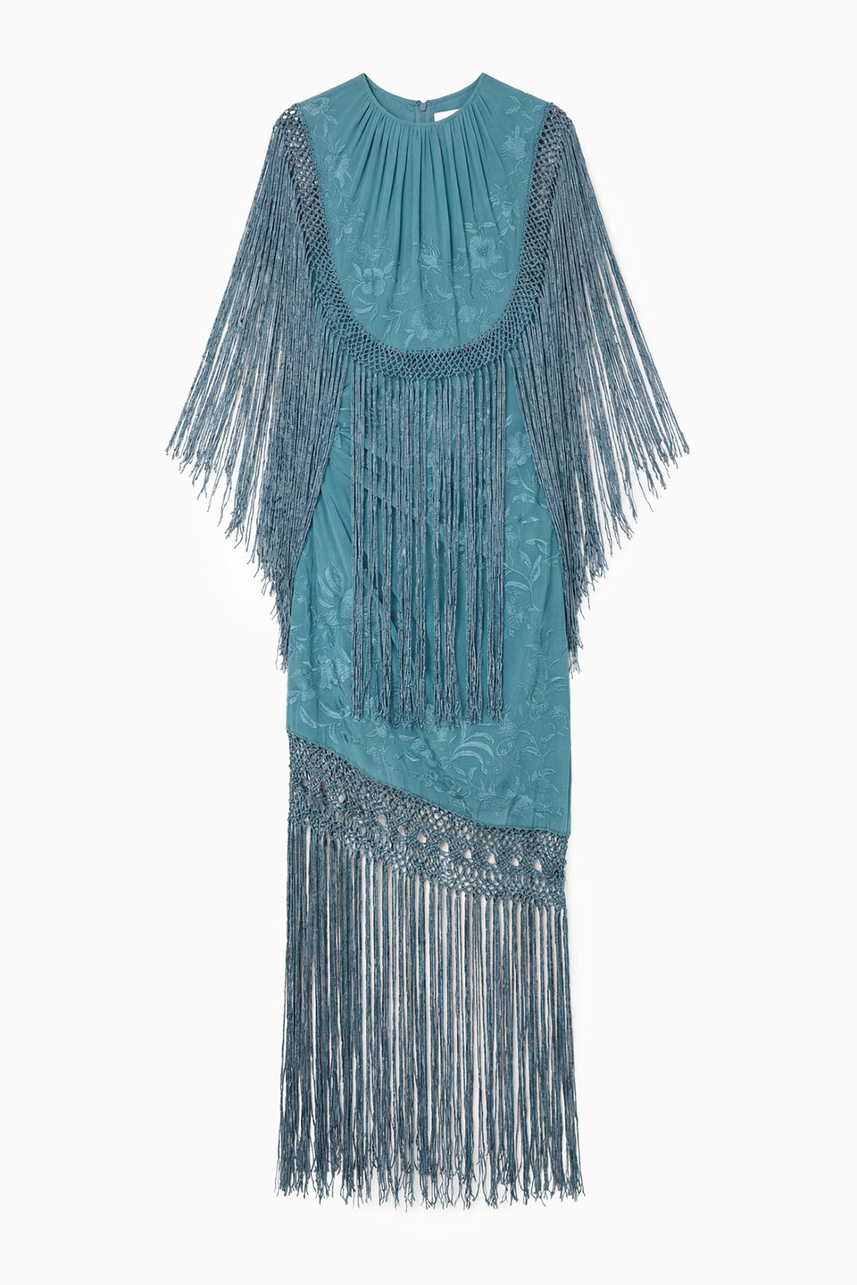 Nerine Silk Fringe Dress - Beryl