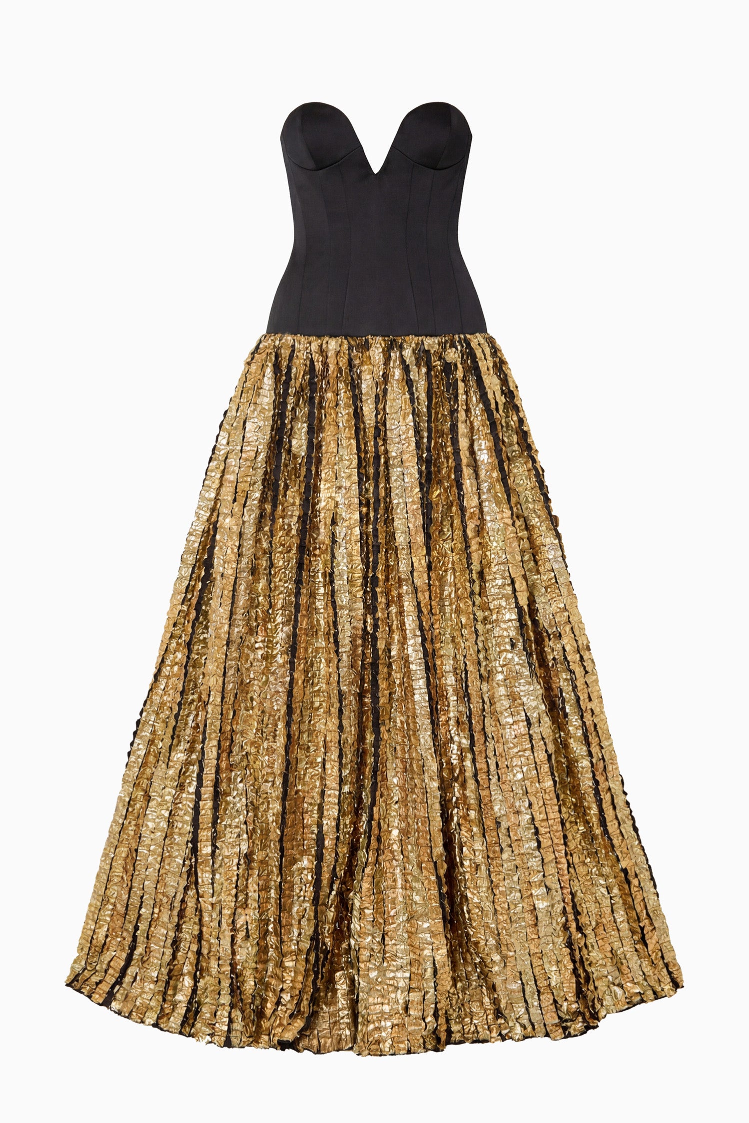 Delora Strapless Lurex Gown - Gold