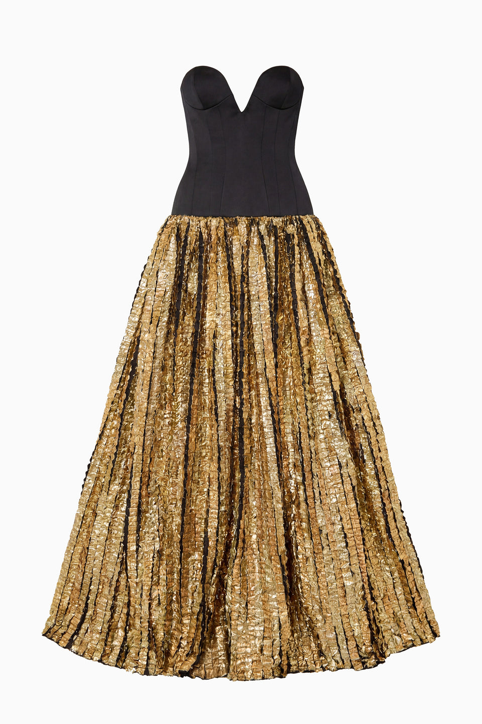 Delora Strapless Lurex Gown - Gold