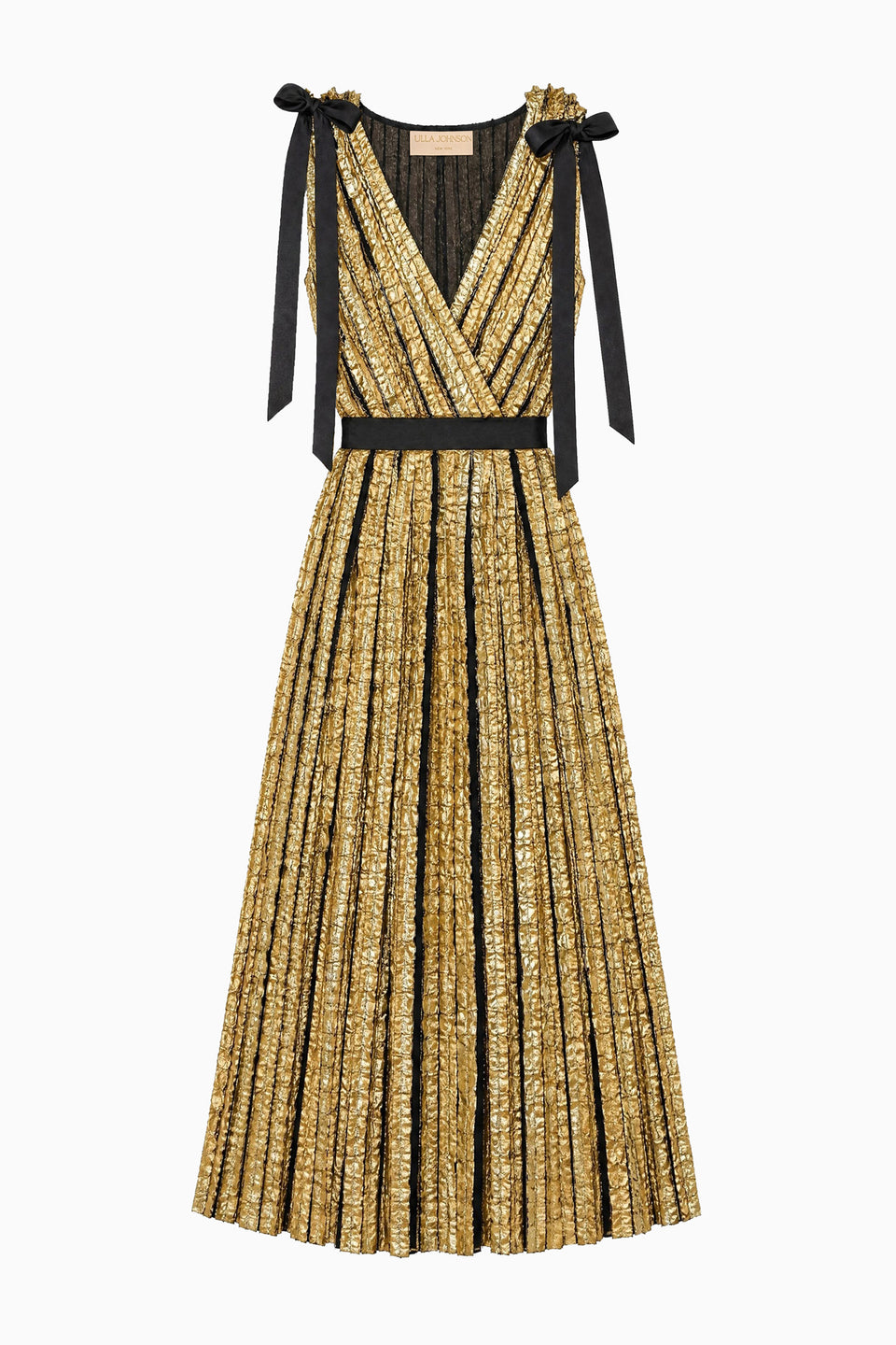 Karina Lurex Bow Dress - Gold