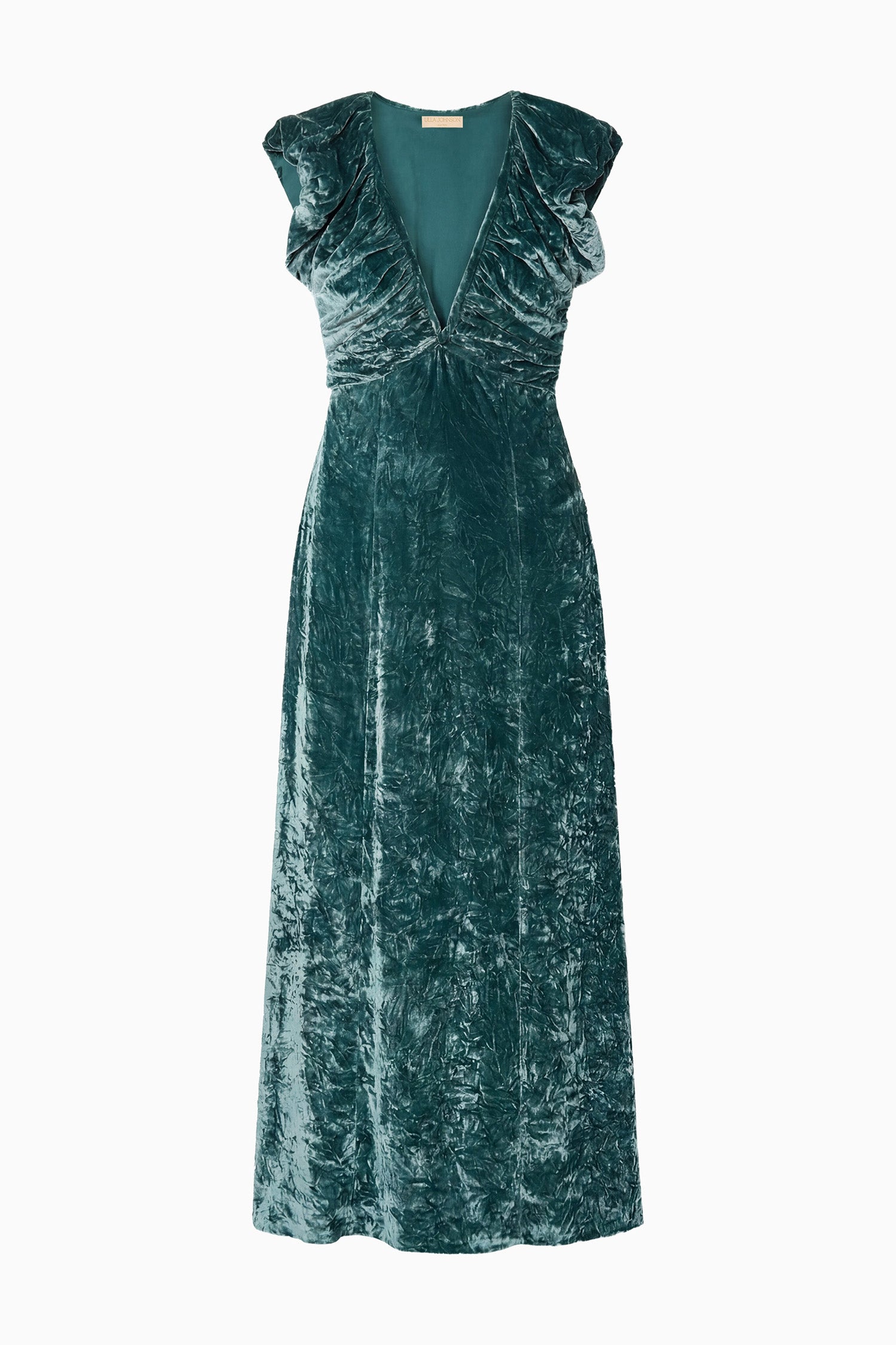 Astra V-Neck Velvet Dress - Jadeite