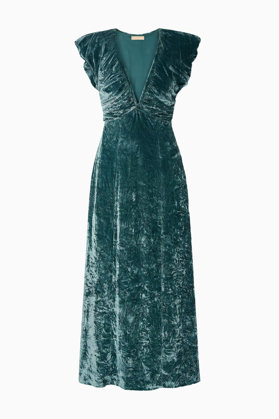 Astra V Neck Velvet Dress - Jadeite