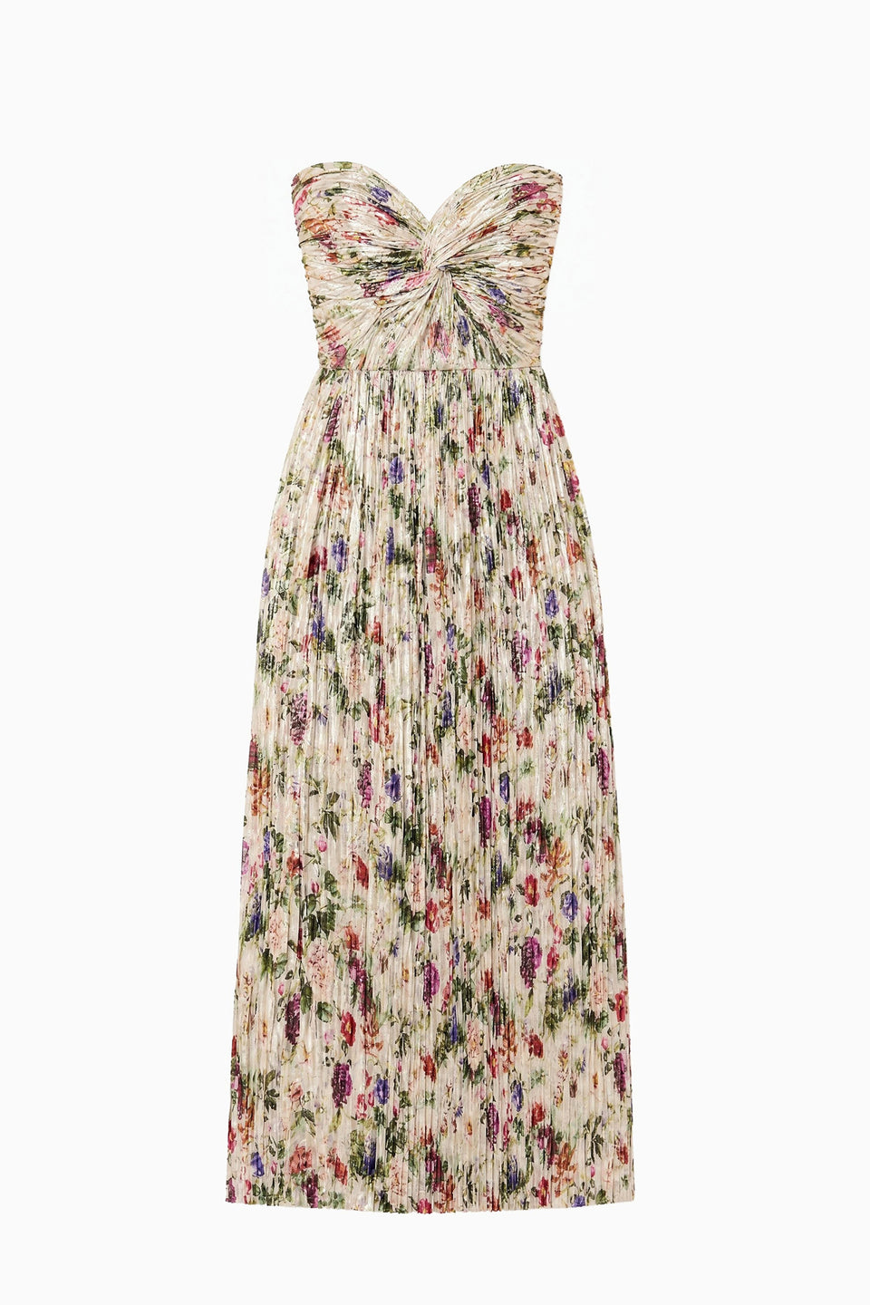 Adelaide Strapless Pleated Dress - Sterling Floral