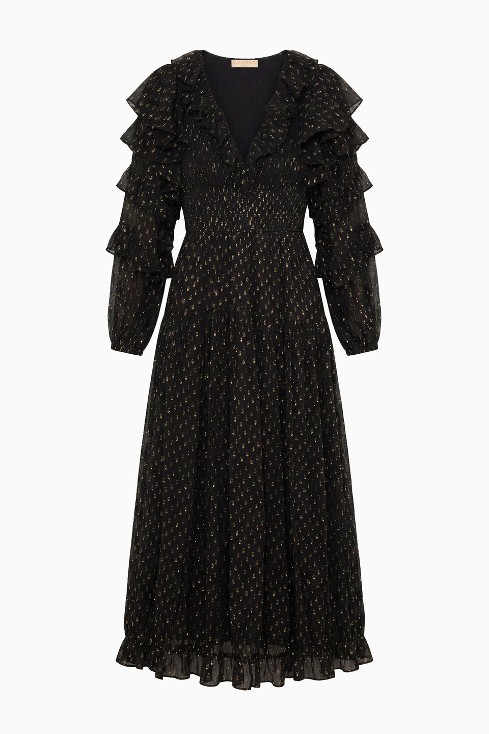 Ardis Long Sleeve Silk Dress - Noir