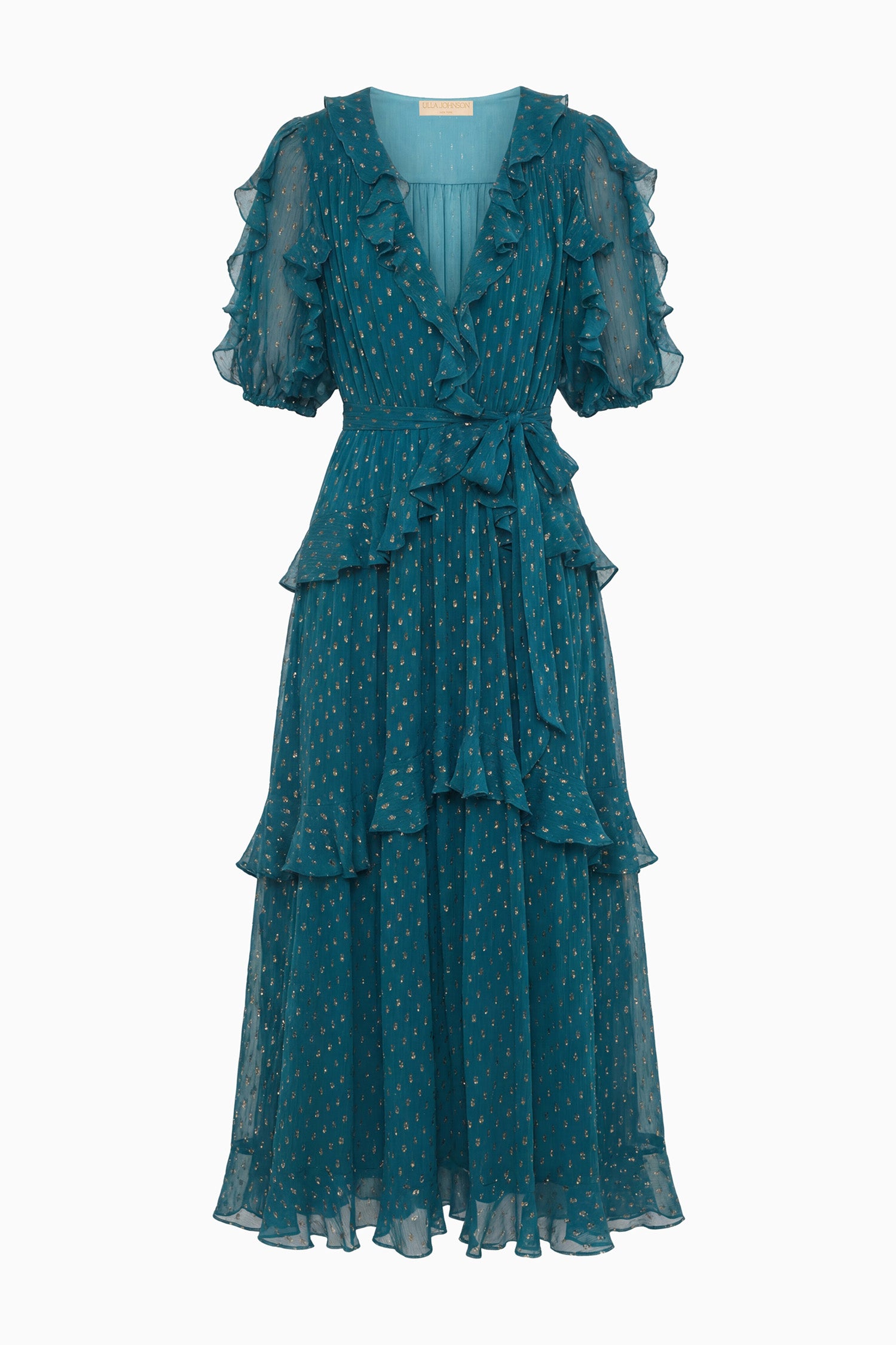 Tida Short Sleeve Silk Dress - Beryl
