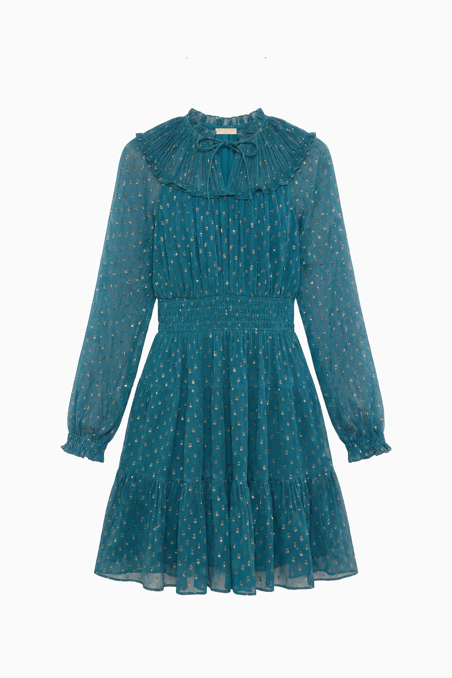 Ulla Johnson Ava Long Sleeve Silk Mini Dress - Beryl